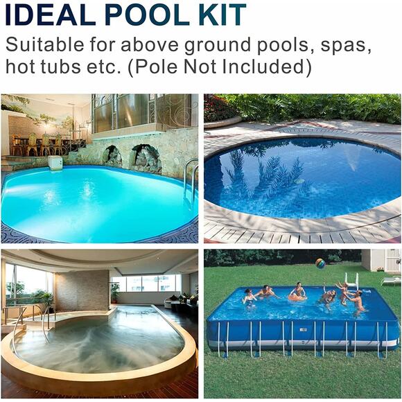 POOLAZA Pool Brush with Pool Skimmer Net Kit, 17.5" - Picture 5 of 5